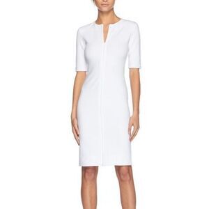 Diane von Furstenberg Saturn Sheath Dress White 8 Stretch Cocktail Workwear